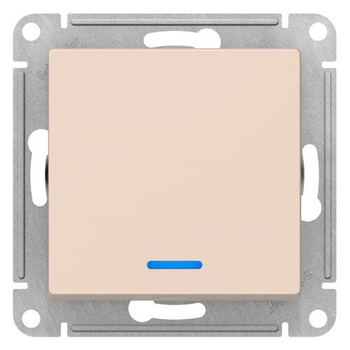 Выключатель SE AtlasDesign 1-клавишный с подсветкой, сх.1а, 10АХ, бежевый, механизм - Электрика, НВА - Выключатели и розетки - Выключатели - . Магазин оборудования для автономного и резервного электропитания Ekosolar.ru в Кашире
